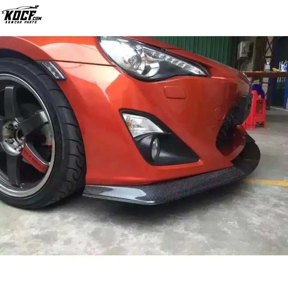 3-PC style JDM Password Style Carbon Fiber Front Bumper Lip Spoiler For Toyota GT86 2013-15