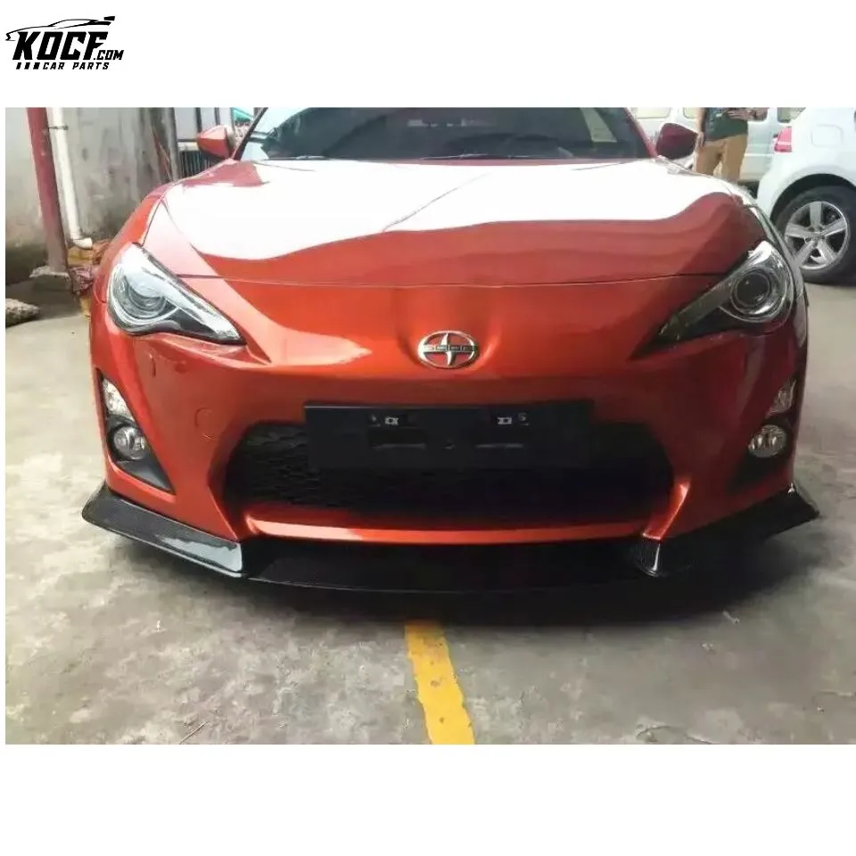 3-PC style JDM Password Style Carbon Fiber Front Bumper Lip Spoiler For Toyota GT86 2013-15