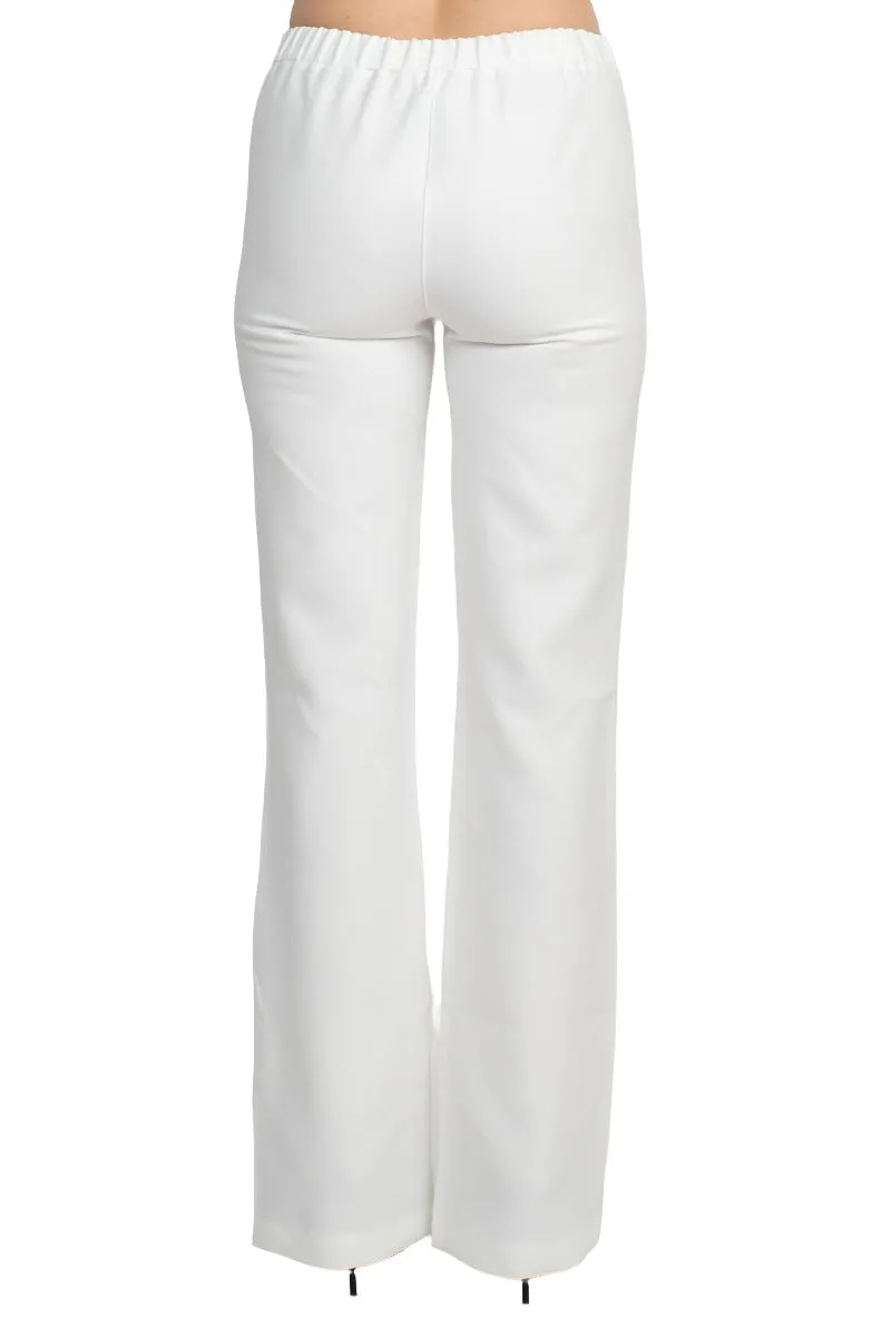 Alberto Makali Mid Banded Waist Straight Crepe Pant