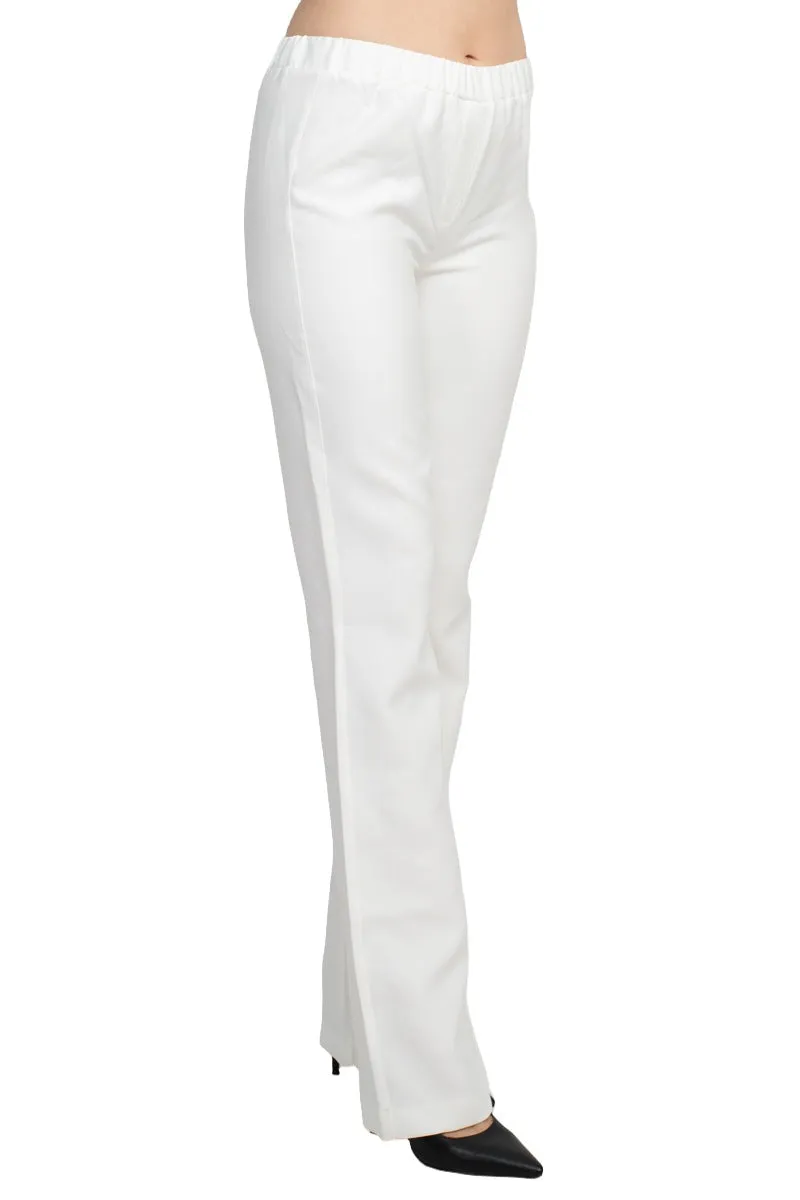 Alberto Makali Mid Banded Waist Straight Crepe Pant