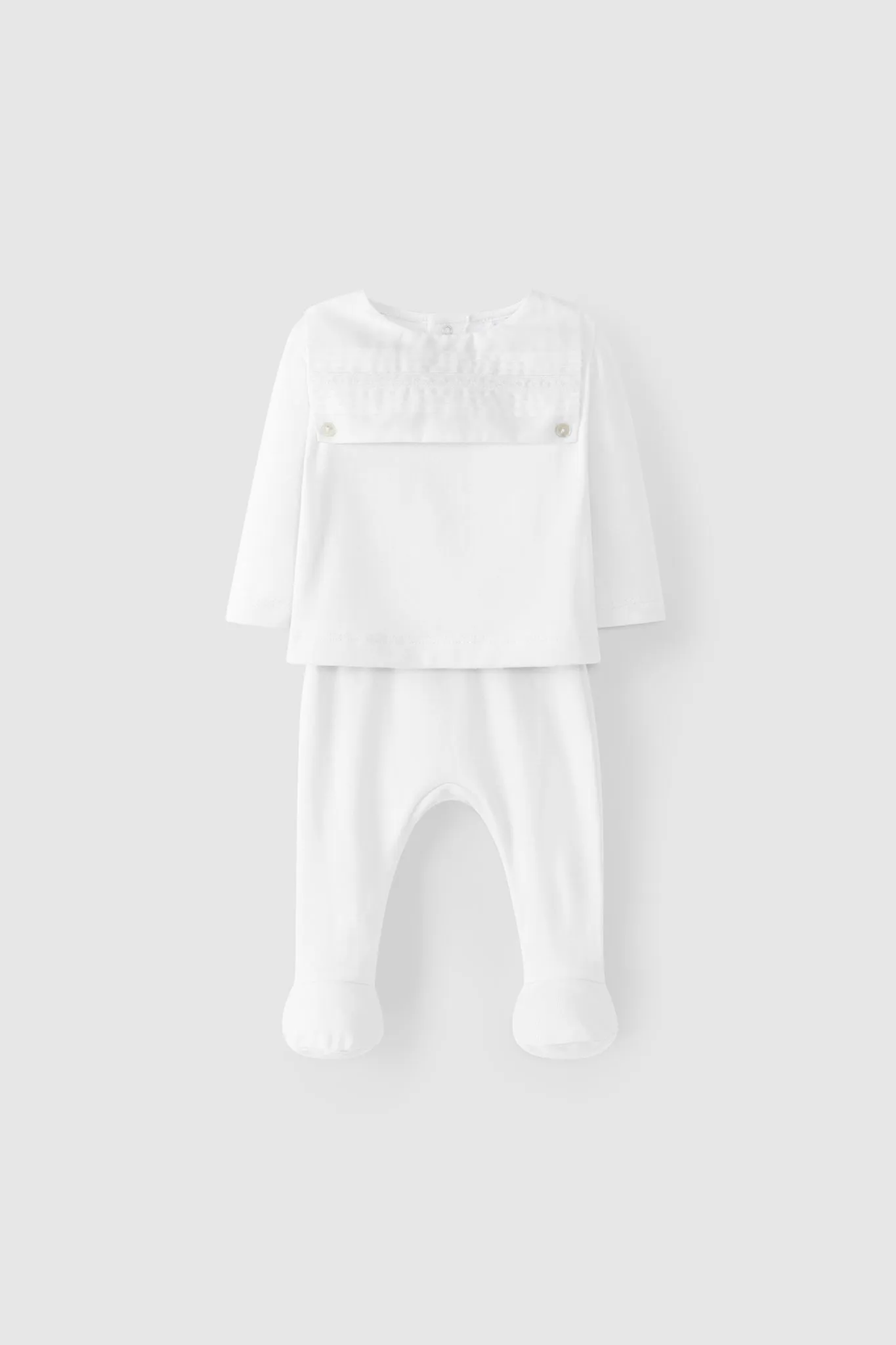 AW22 Laranjinha Baby White Two-Piece Set I2107