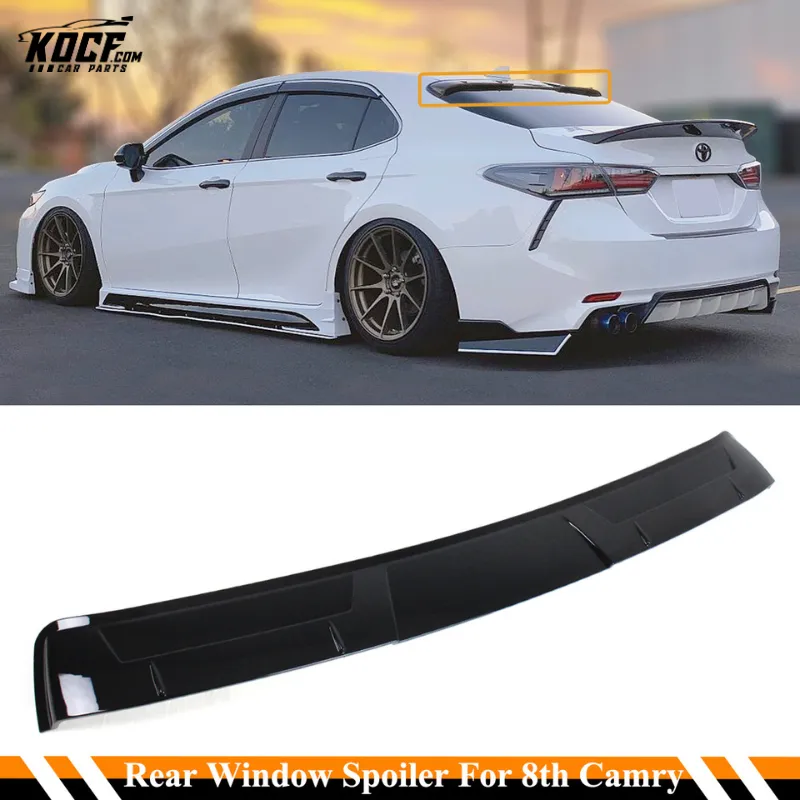 Black Curved Rear Window Windshield Visor Roof Spoiler for 8th Generation Toyota Camry 2018-2024 - VIP Price Free Shipping Item