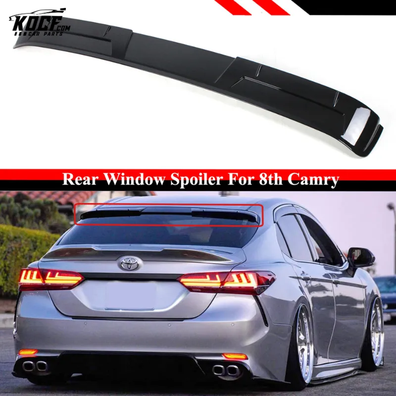 Black Curved Rear Window Windshield Visor Roof Spoiler for 8th Generation Toyota Camry 2018-2024 - VIP Price Free Shipping Item