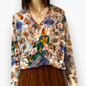 Blooming V Neck Floral Blouse