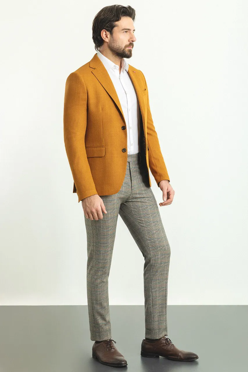 Bojoni Pezza Slim Fit Hardal Blazer