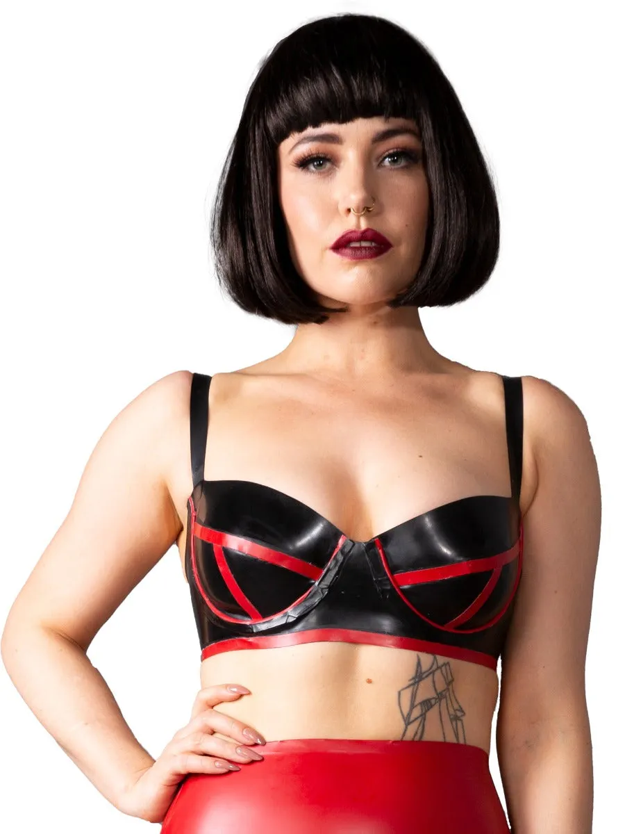 Bordello Latex Bra in Red