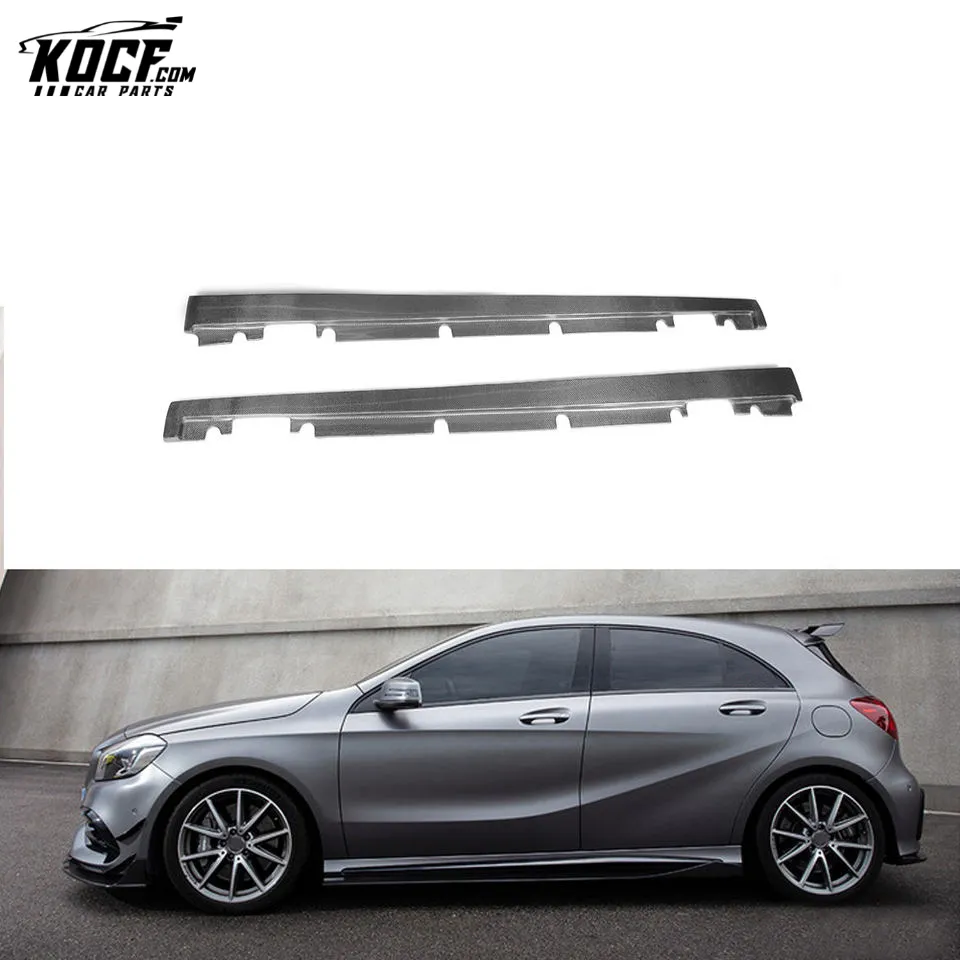 Carbon Fiber CLA45 Side Skirts Extension for Mercedes Benz C117 CLA200 CLA250 AMG CLA-Class 2013- 2018