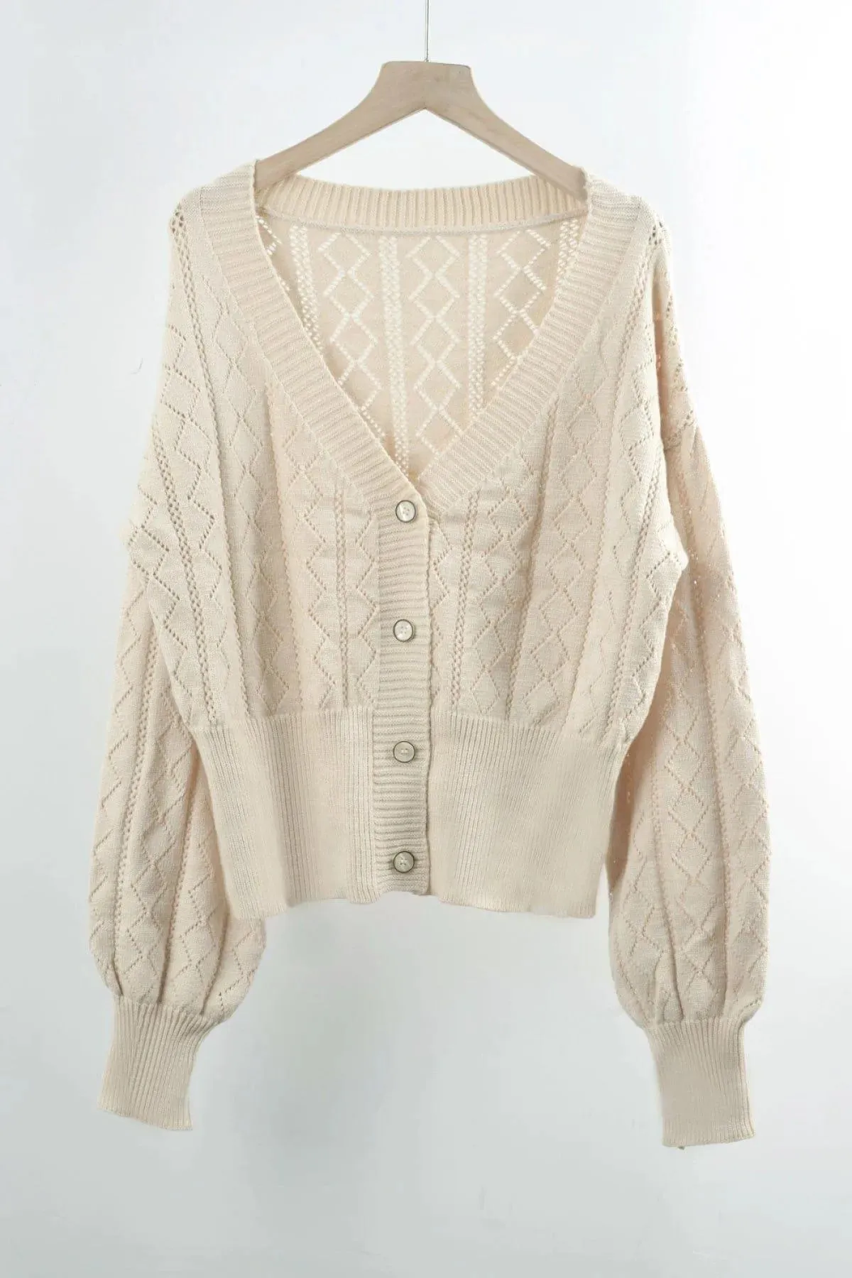 Casual Cut Out V-Neck Single-breasted Cardigans