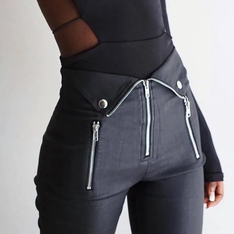 Chic Zipper Fold Pants