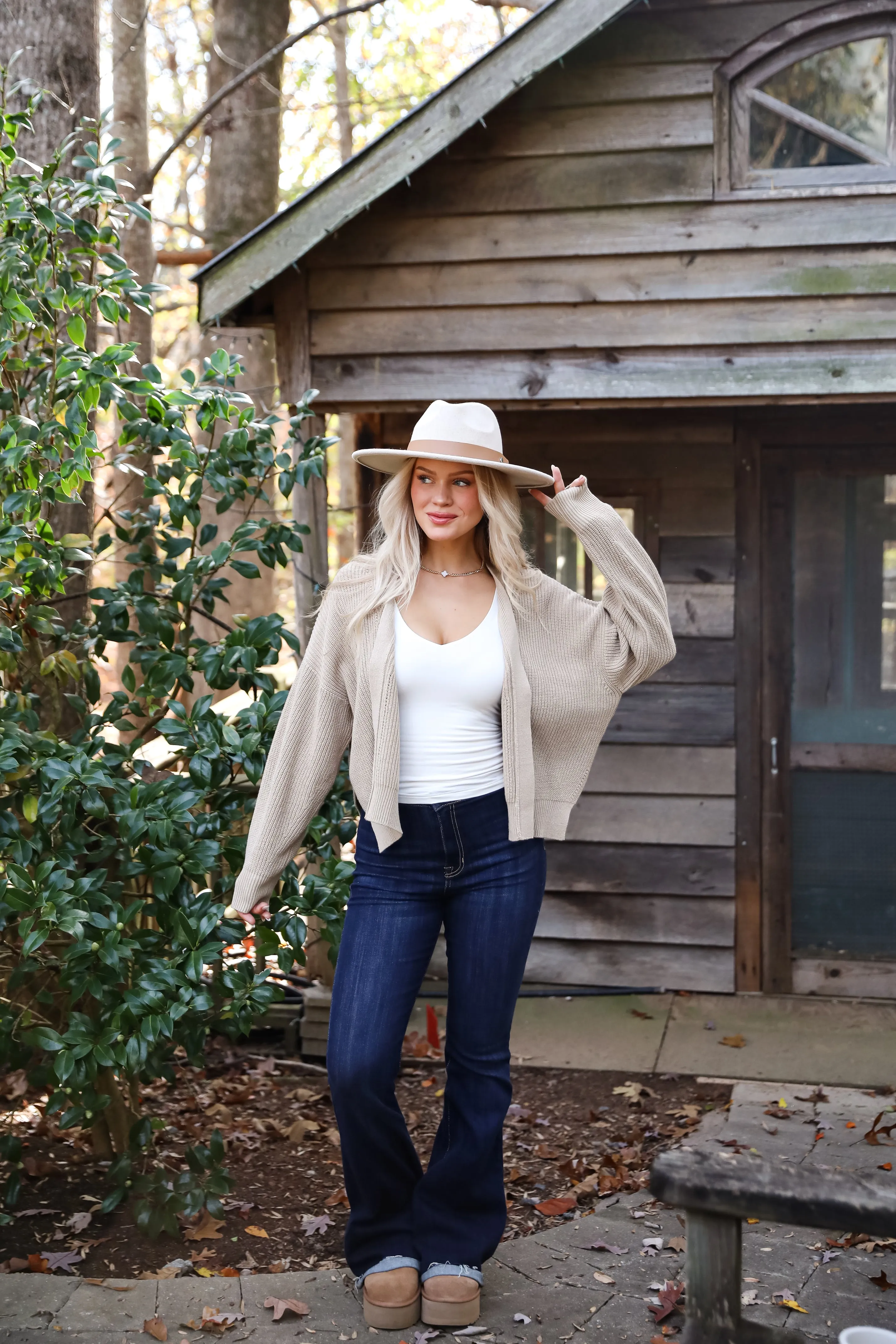 Completely Cozy Beige Sweater Cardigan