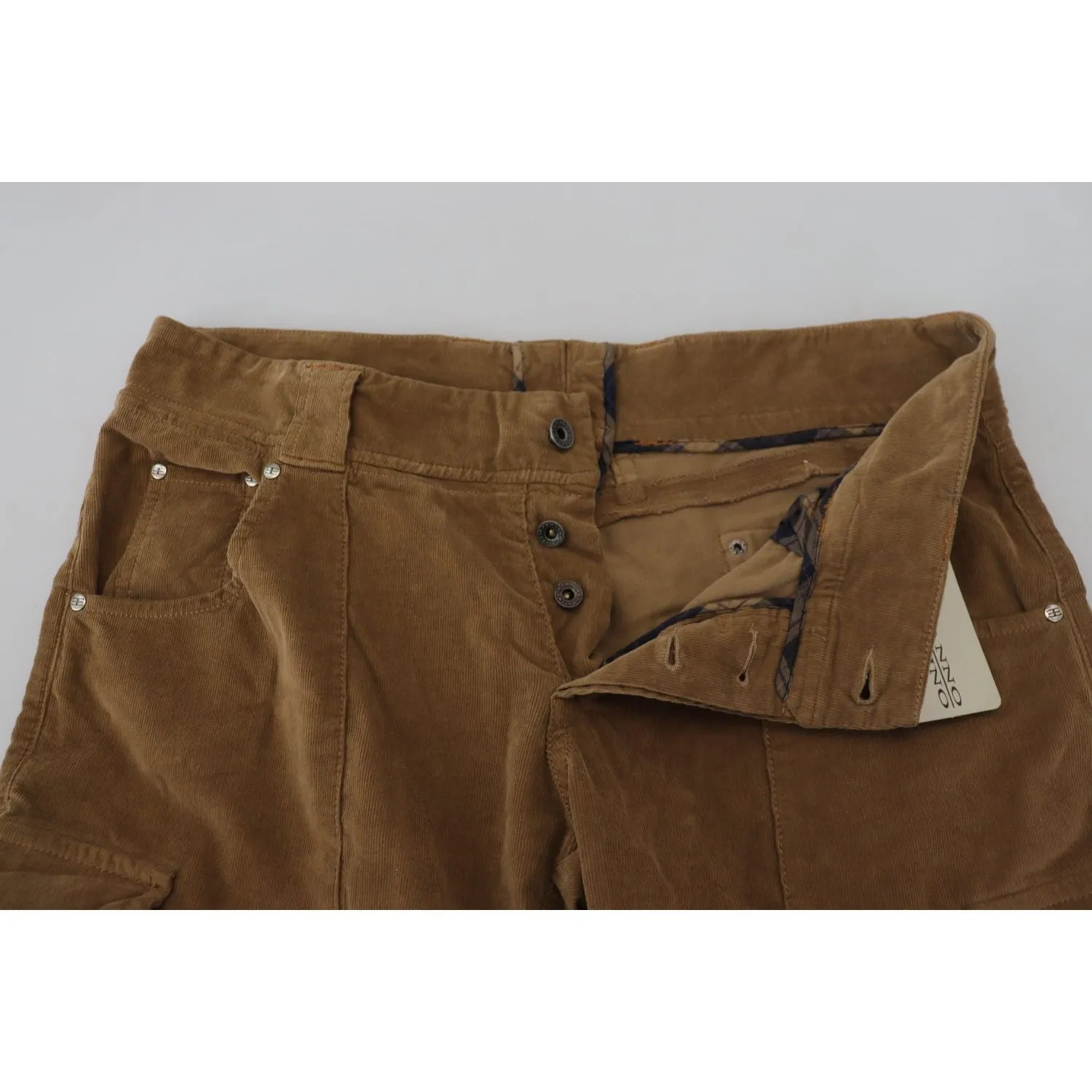 Ermanno Scervino Chic Brown Corduroy Cargo Pants