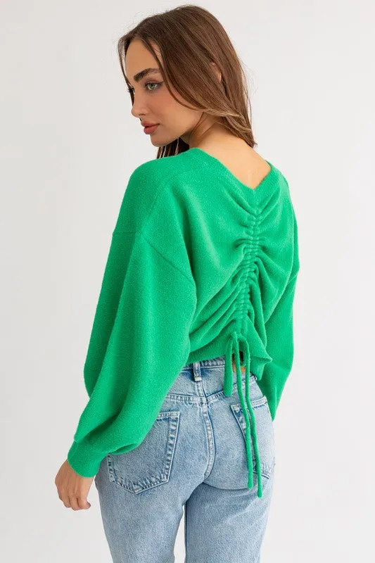 Fallon Fuzzy Sweater with Back Ruching