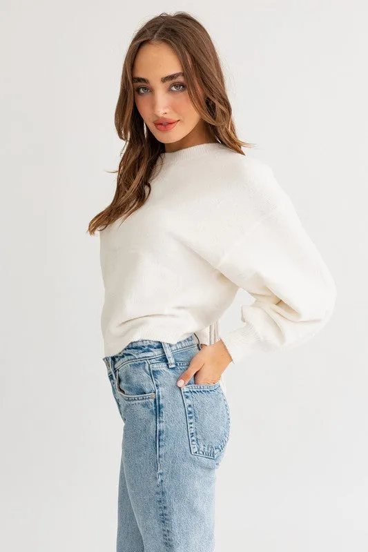 Fallon Fuzzy Sweater with Back Ruching