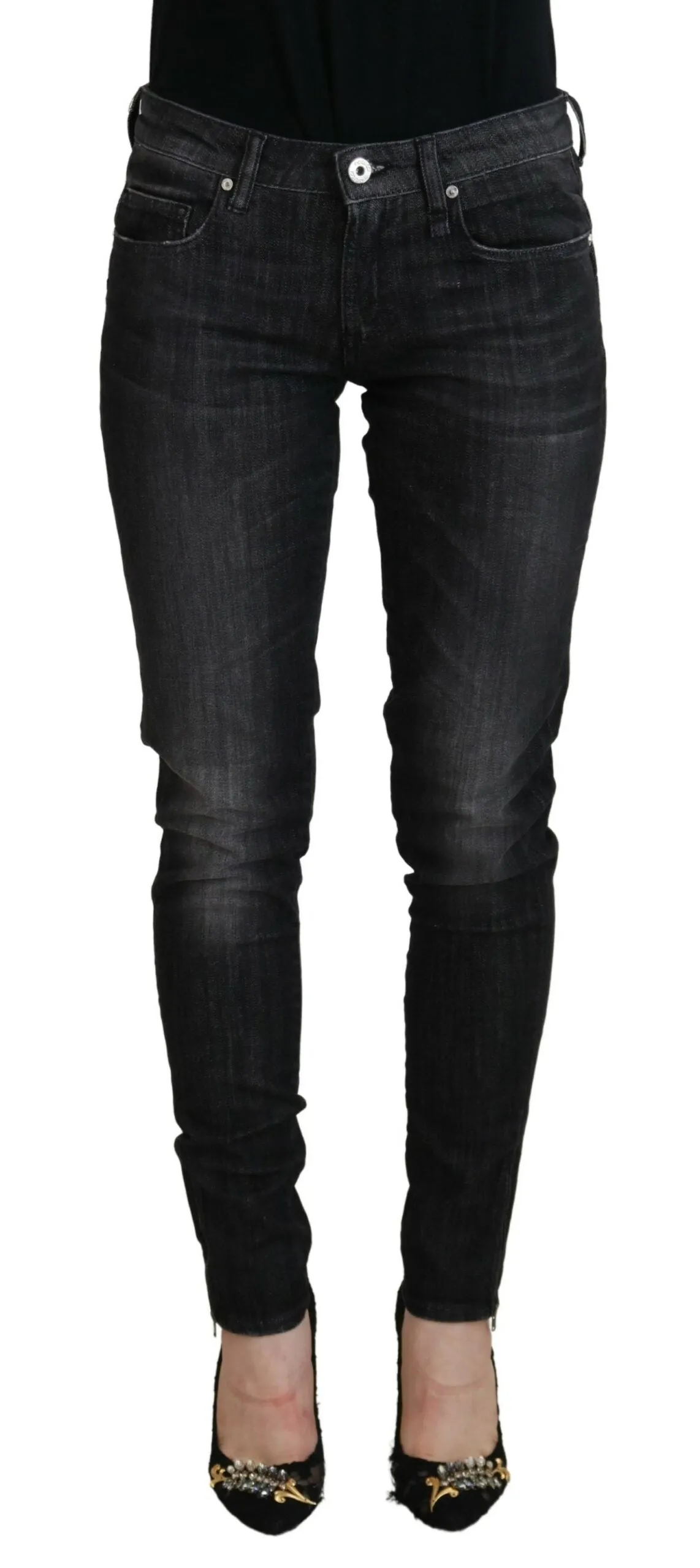 Fiorucci Chic Black Low Waist Skinny Jeans