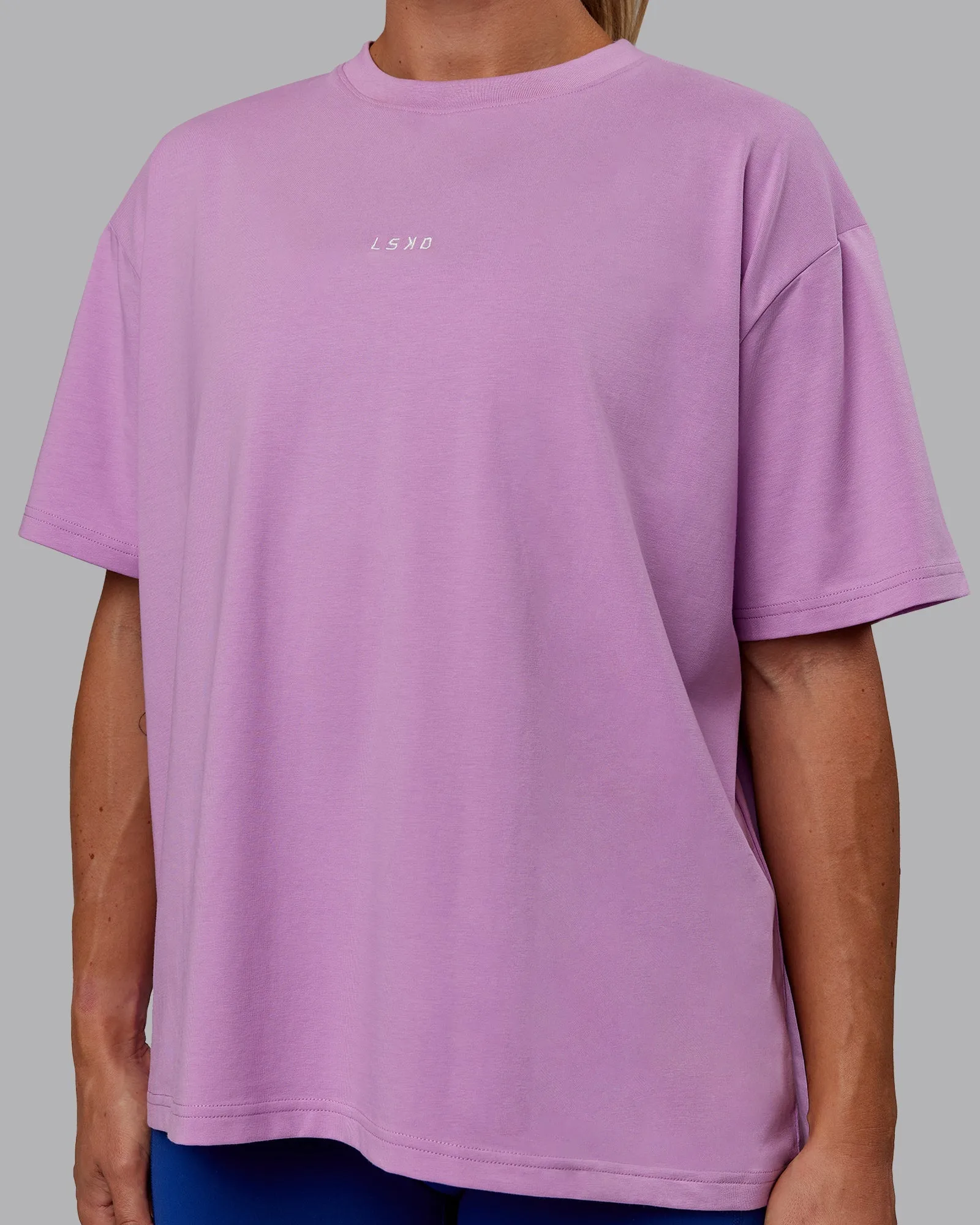 Go-To FLXCotton Oversized Tee - Light Violet-White