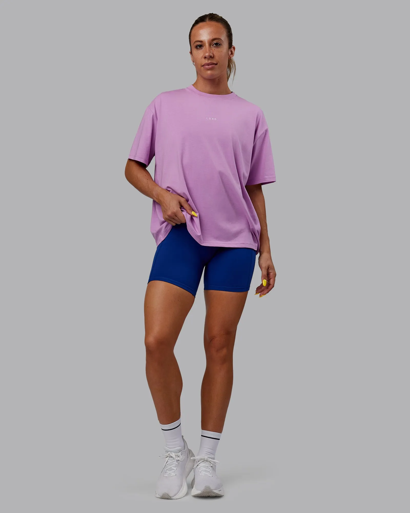 Go-To FLXCotton Oversized Tee - Light Violet-White