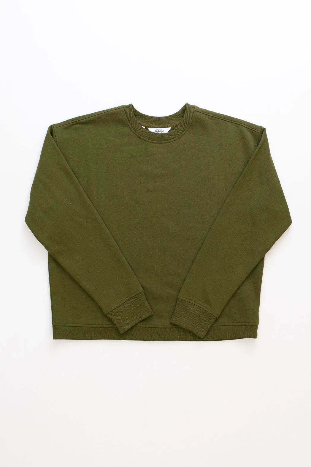 Hawthorne Boxy Crew Sweatshirt / Olive