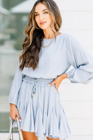 Home With You Dusty Blue Romper Dress