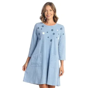 Jess & Jane "Rain Dots" Mineral Washed Dress With Pockets - M102-1818