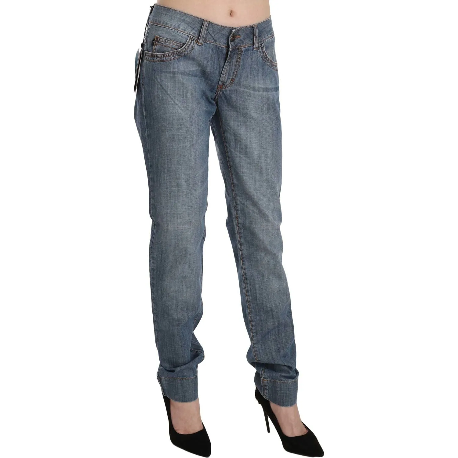 Just Cavalli Chic Blue Washed Slim Fit Denim Jeans