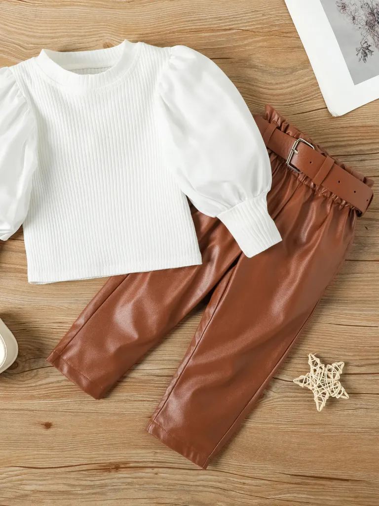 Make It Chic Vegan Leather Pants Set