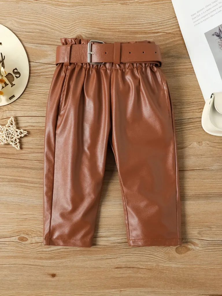 Make It Chic Vegan Leather Pants Set