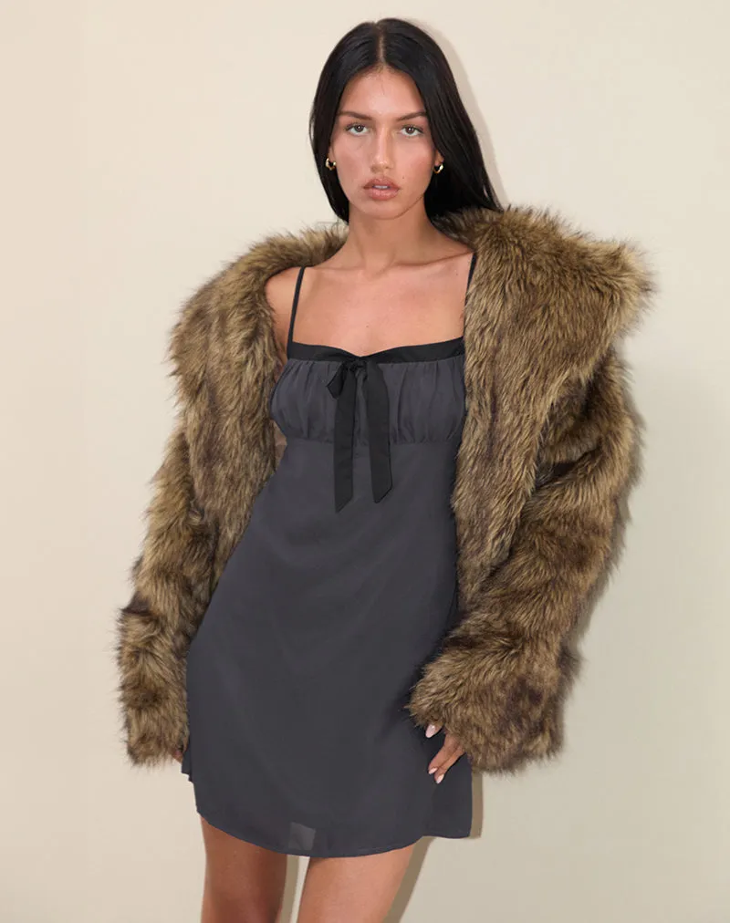 Martina Mini Dress in Chiffon Slate