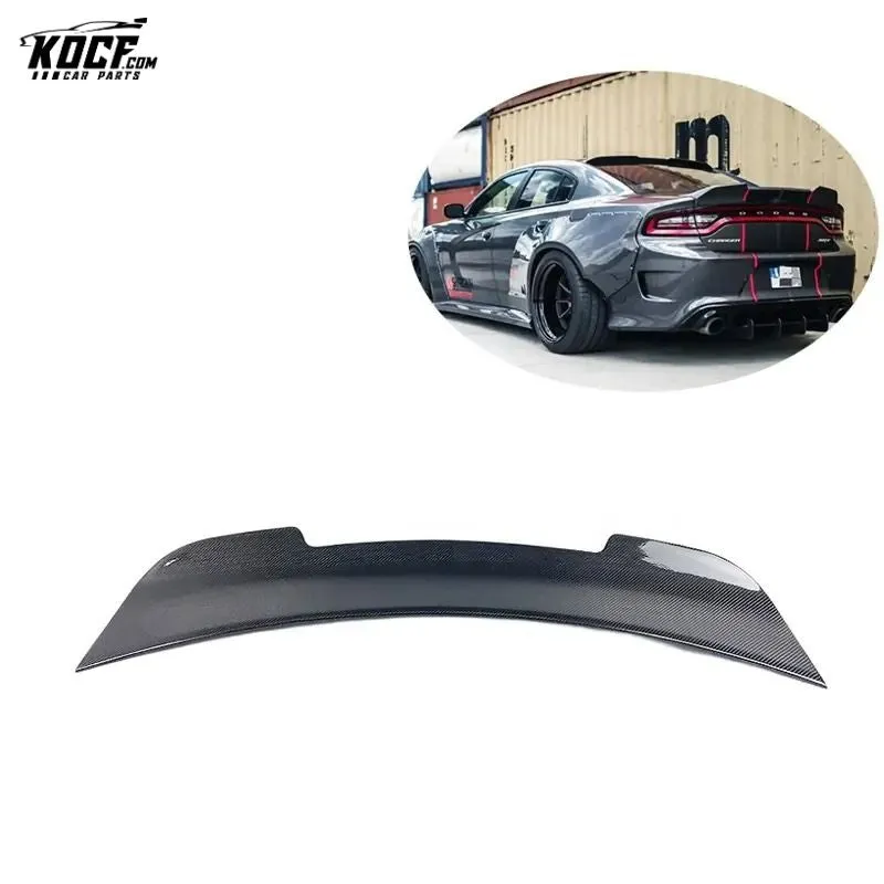 NEW! SK Style Carbon Fiber Rear Trunk Spoiler Wing Dack Tail Wing Fit For Dodge Charger SRT- Hellcat 15-21