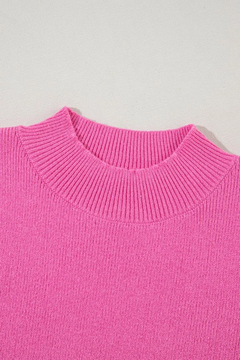 Pink Knit Multicolor Sweater Top