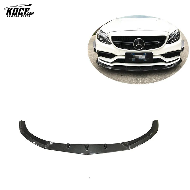 PM style carbon fiber front bumper lip splitter spoiler for Mercedes Benz C63 amg W205 coupe sedan