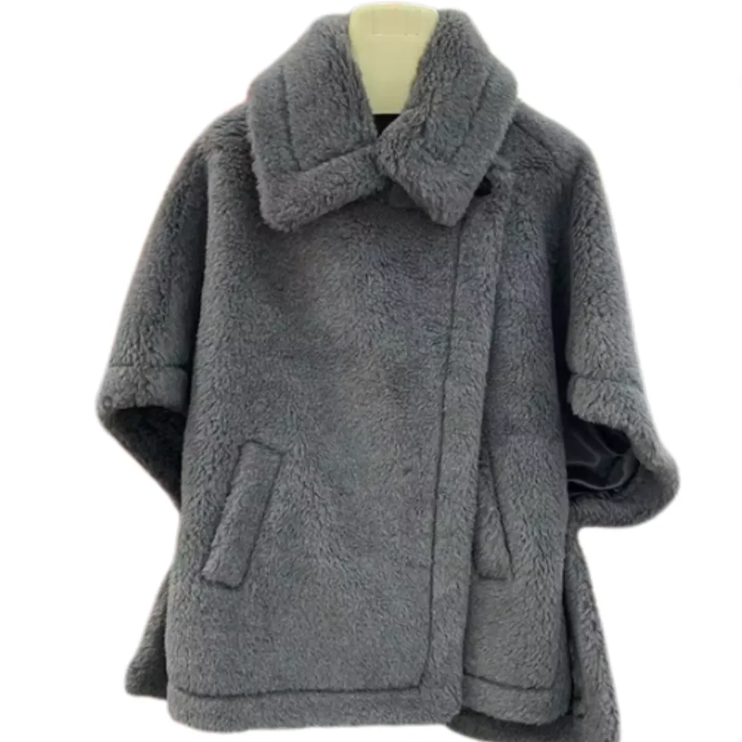 Pre Order:  Solid Batwing Loose Thick Warm Wool Coat