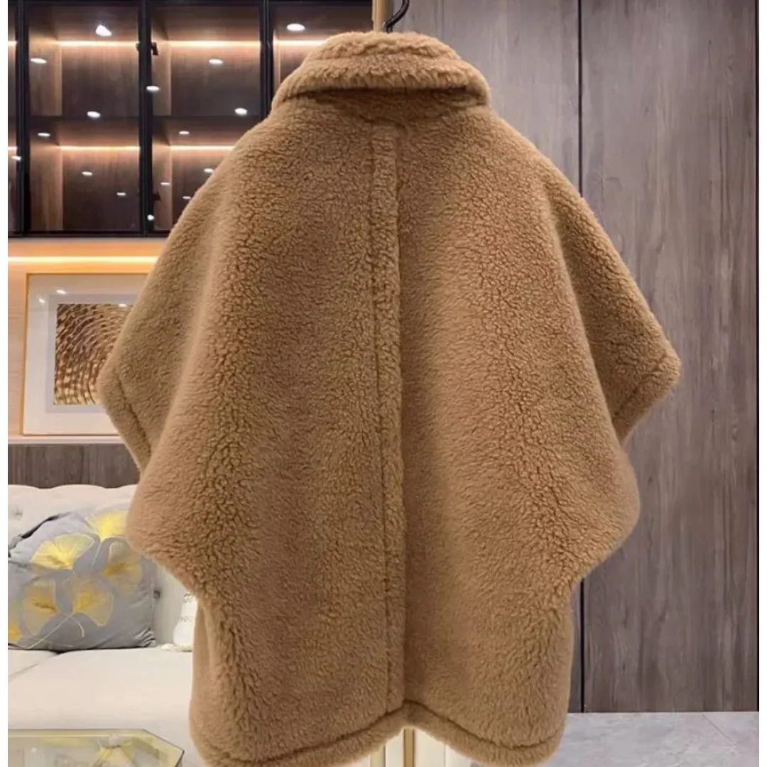 Pre Order:  Solid Batwing Loose Thick Warm Wool Coat