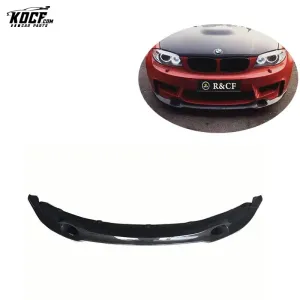 R Style Carbon Fiber Front Bumper Lip Spoiler For BMW 1M E82