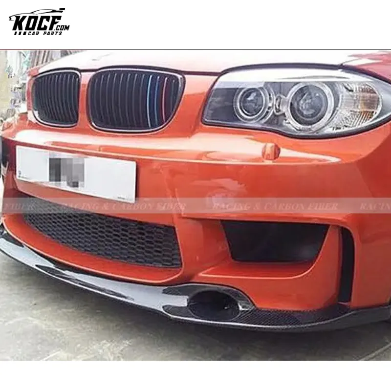 R Style Carbon Fiber Front Bumper Lip Spoiler For BMW 1M E82