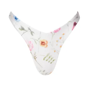 Sarah V-Cut White Floral Bottom