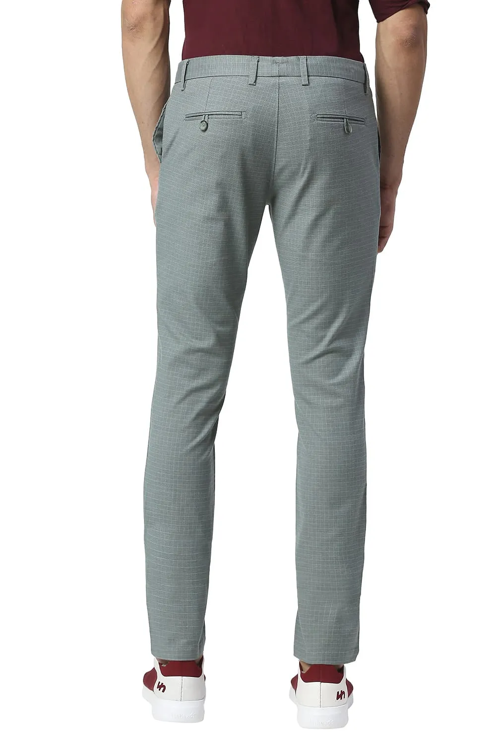 Skinny Fit Stretch Checks Trousers