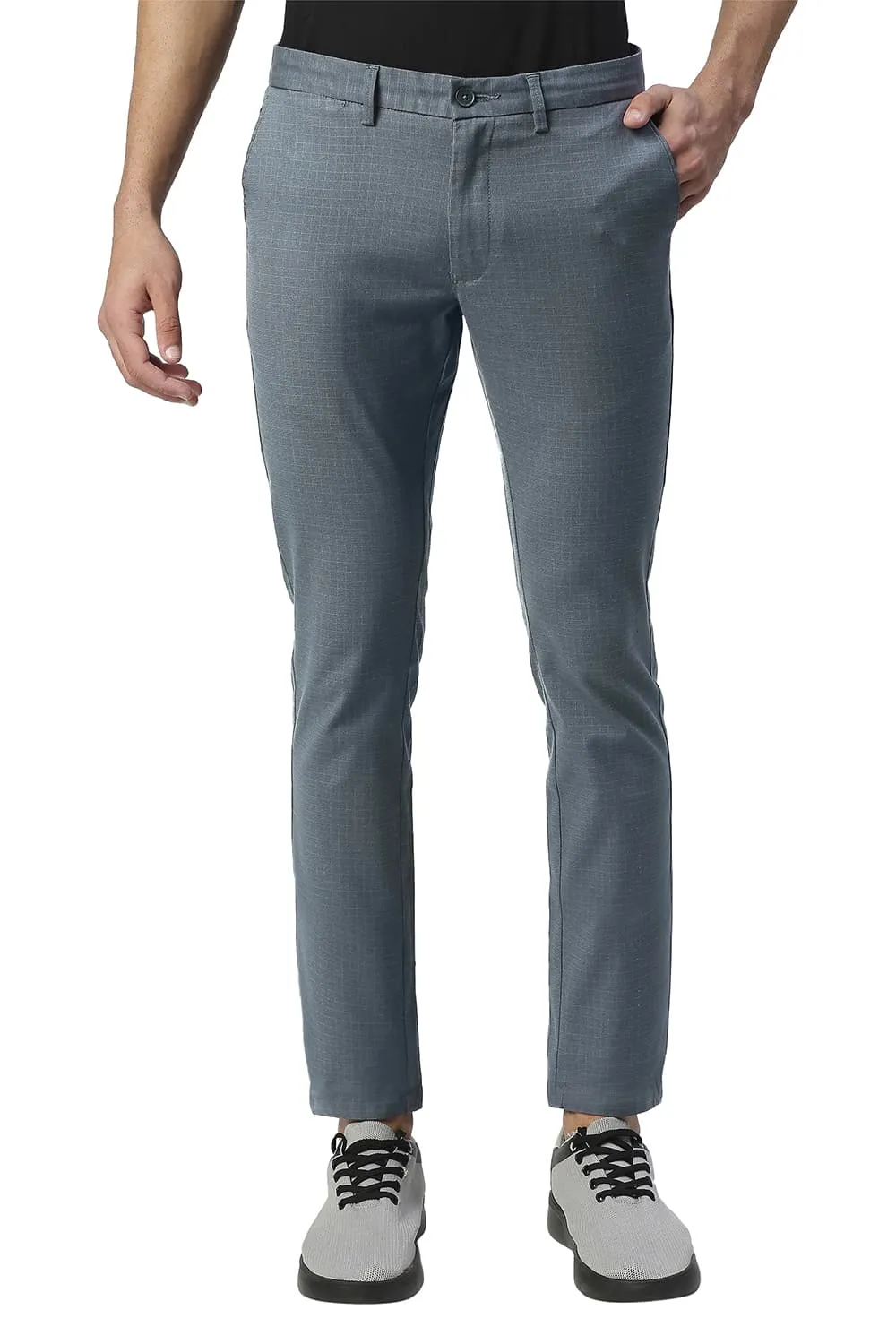 Skinny Fit Stretch Checks Trousers