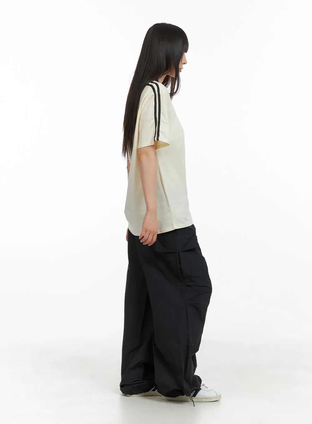 Solid Cargo Chic Nylon Pants CL422