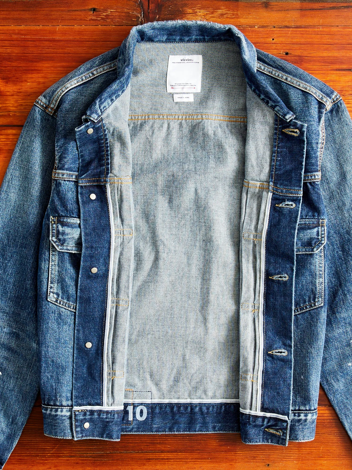 SS 101 Damaged Denim JKT in 1010 Washed Indigo