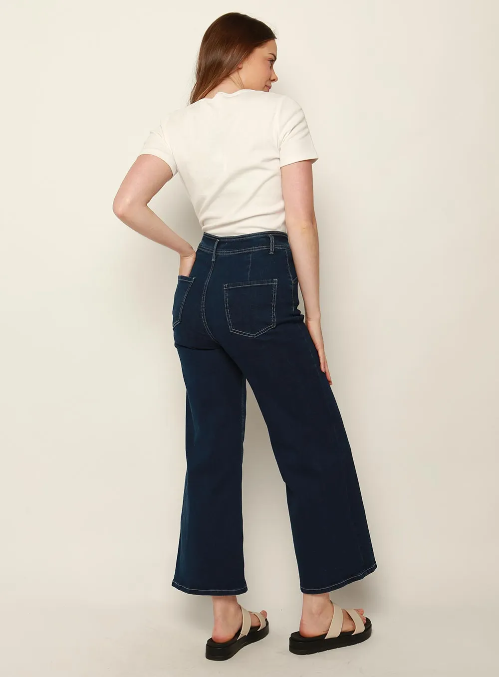 Stassy Wide Leg Pant-INDIGO