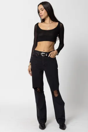 Stillwater Mesh Ventanas Top in Black