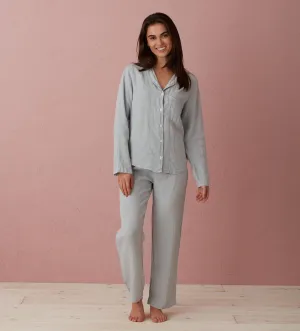 Stone Grey Tilly 100% Linen Pyjama Bottoms