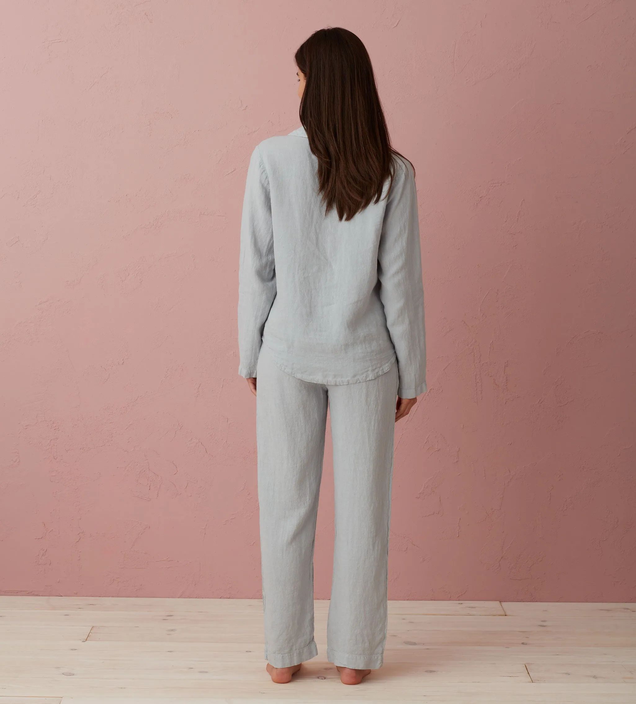 Stone Grey Tilly 100% Linen Pyjama Bottoms