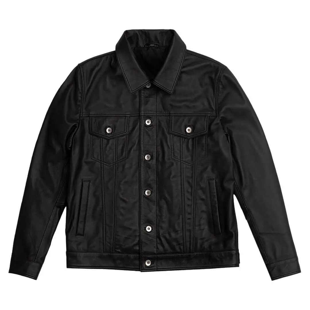 Supreme Black Leather Trucker Jacket