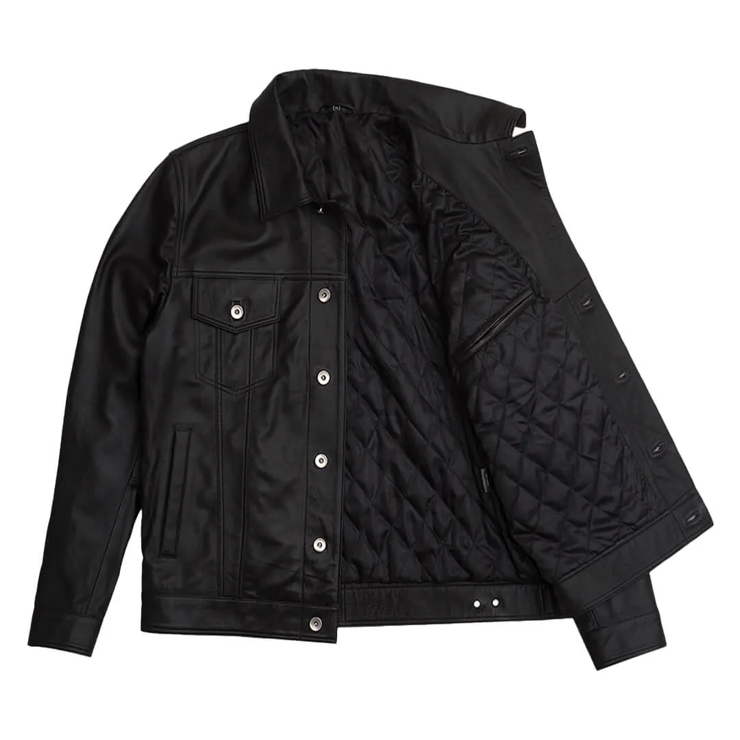 Supreme Black Leather Trucker Jacket