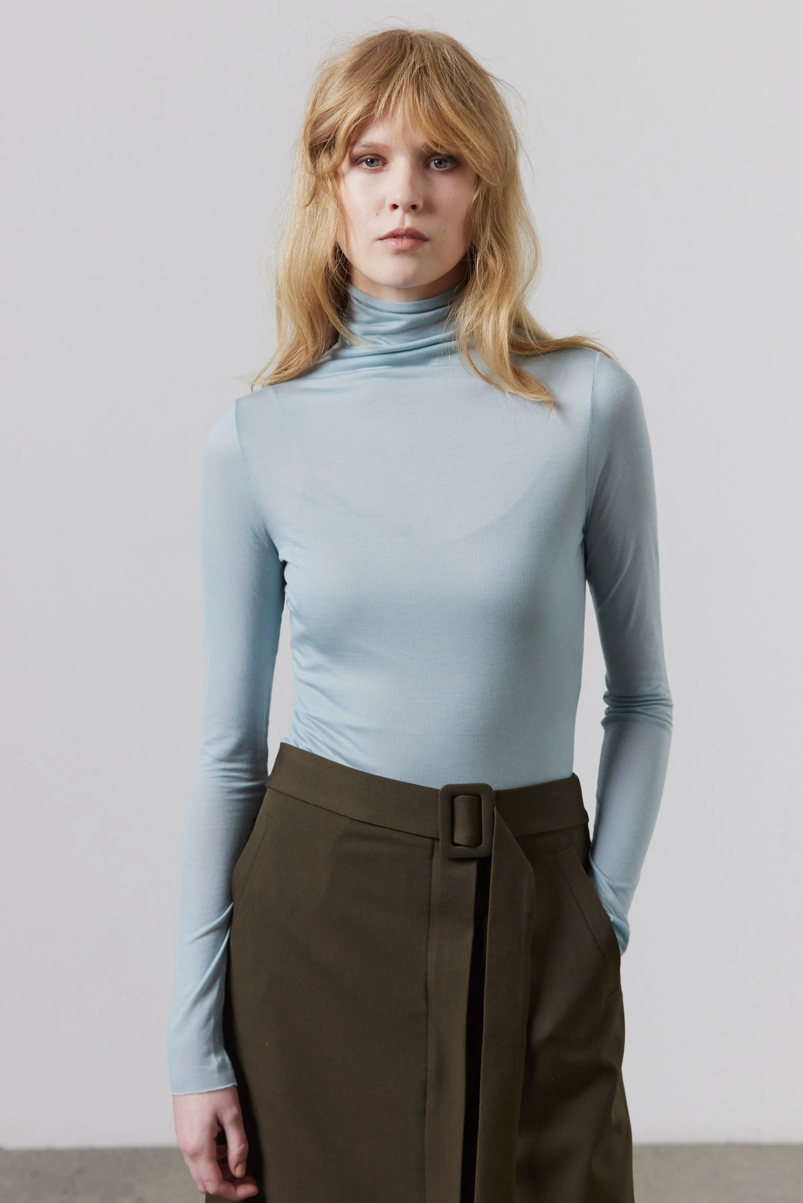 Tencel Layering Polo - Pale Cerulean