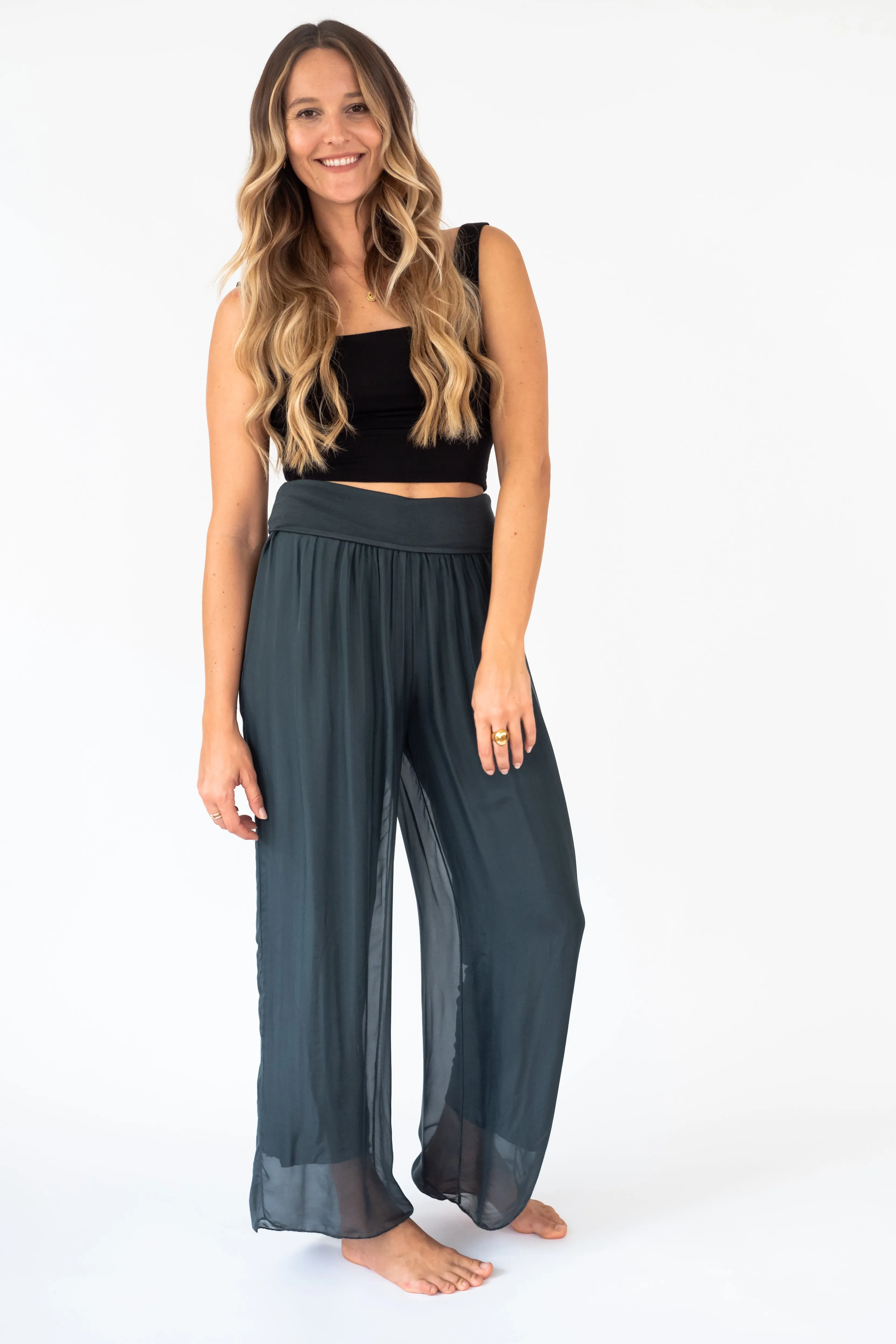 The NAPILI Silk Palazzo Pants