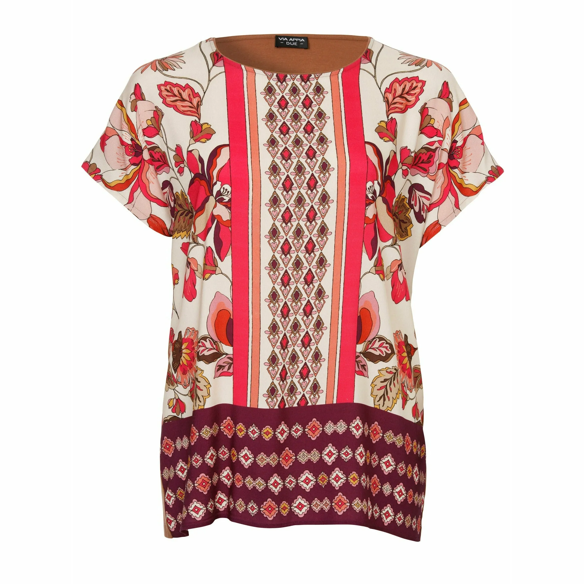 Via Appia Due Floral Contrast Blouse